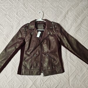 Maurices Deep Burgundy Leather Jacket